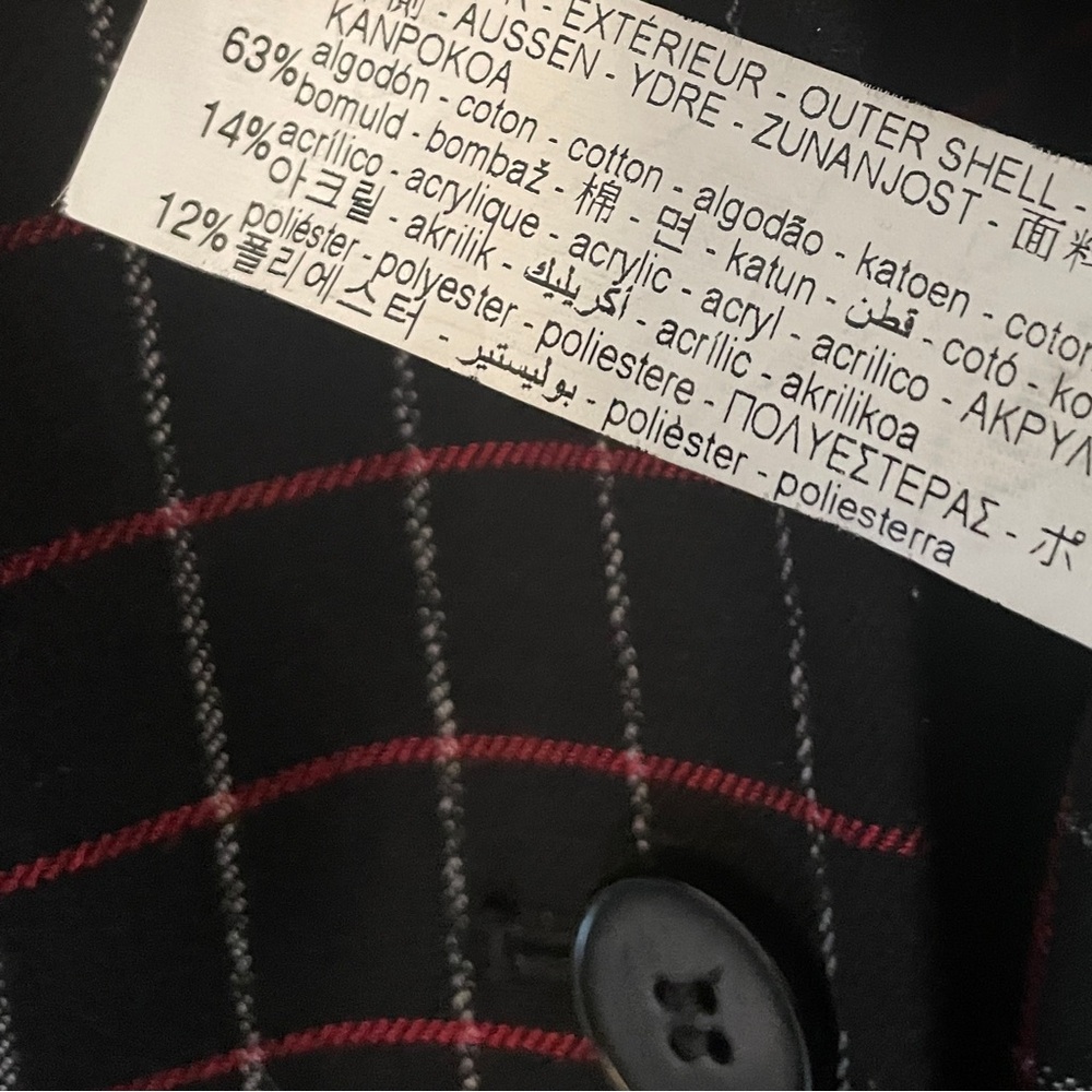 Zara Basic Black Red Windowpane Double Breasted B… - image 6